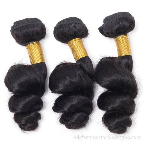 Black Natural virgin hair loose wave, wholesale  peruvian human hair bundles, raw unprocessed  peruvian hair bundles